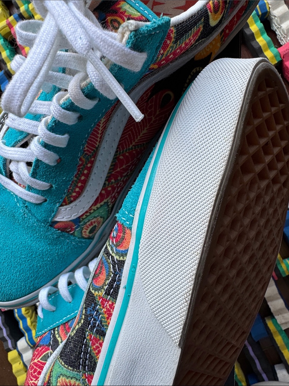 Vans Teal Peacock Old Skool Sneakers - Picture 8 of 8